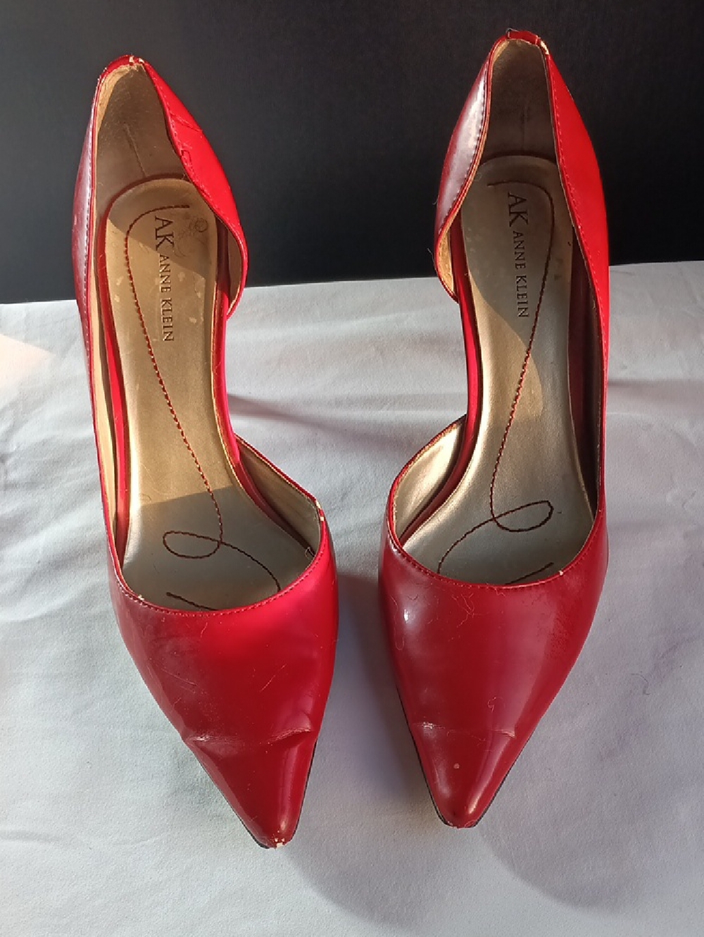 Anne Klein Red Pointed-Toe D’Orsay Pumps Heels Size 8